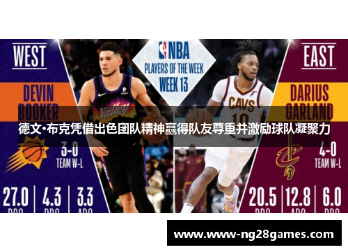 德文·布克凭借出色团队精神赢得队友尊重并激励球队凝聚力